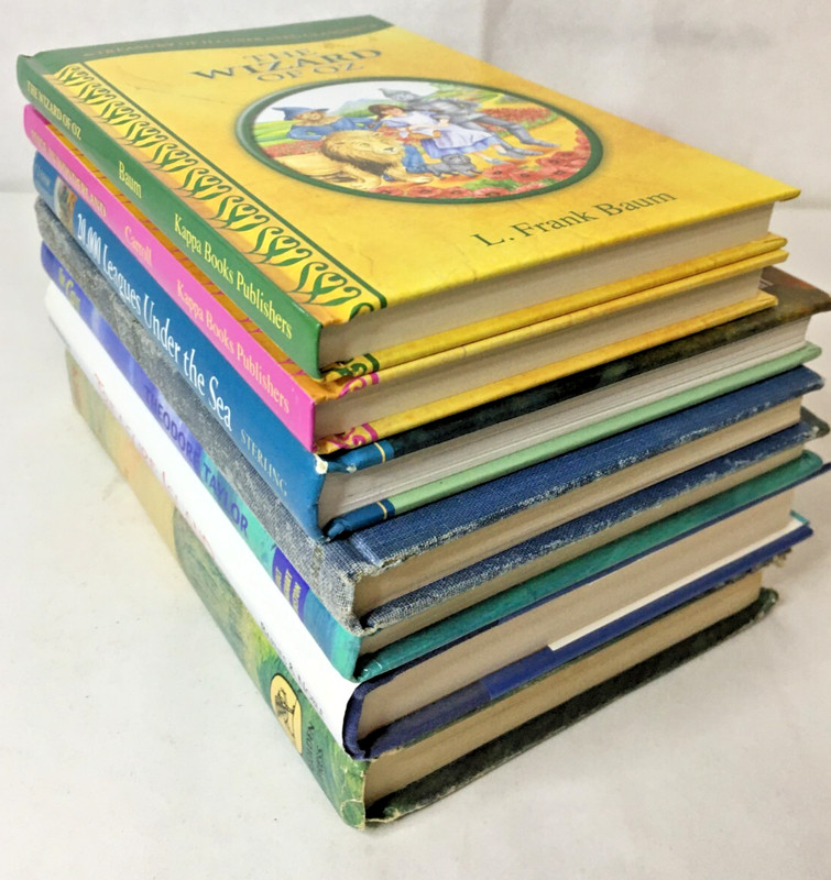 Classic Literature Lot of 7 - Wizard of Oz Alice 20,000 Leagues Cay Heidi Island gallery