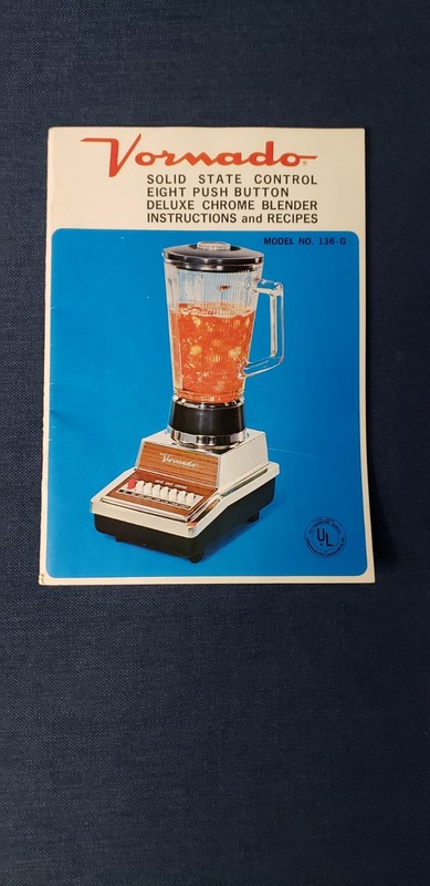 Vintage Vornado 136-G Instruction Manual Booklet (Recipes Too)