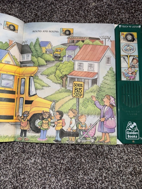 Vintage 1993 “The Wheels on the Bus” (A Golden Sight and Sound Book) Works! gallery