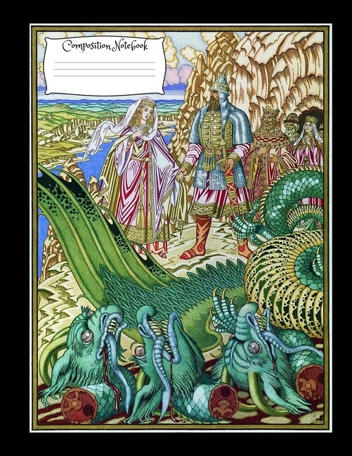 Dragon Composition Notebook: 8 5 X 11 Vintage Fantasy Art Cover Composition…
