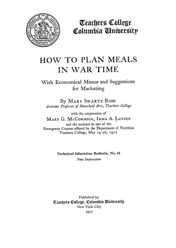 How Top Plan Meals In War Time 1917 (15 Pages) gallery