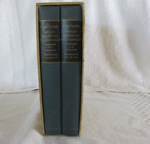Voltaire Philosophical Dictionary 1962 Complete 2 Vols. Peter Gay Translator HC