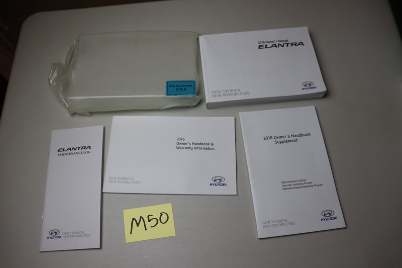 2016 Hyundai Elantra Owners Manual Warranty With Plastic Case Included