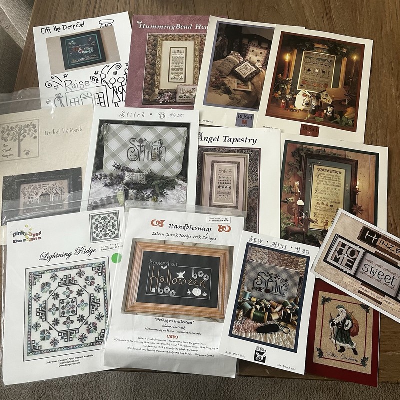 Lot 13 Vtg Counted Cross Stitch Patterns Booklets Needlepoint 2000s 1990s