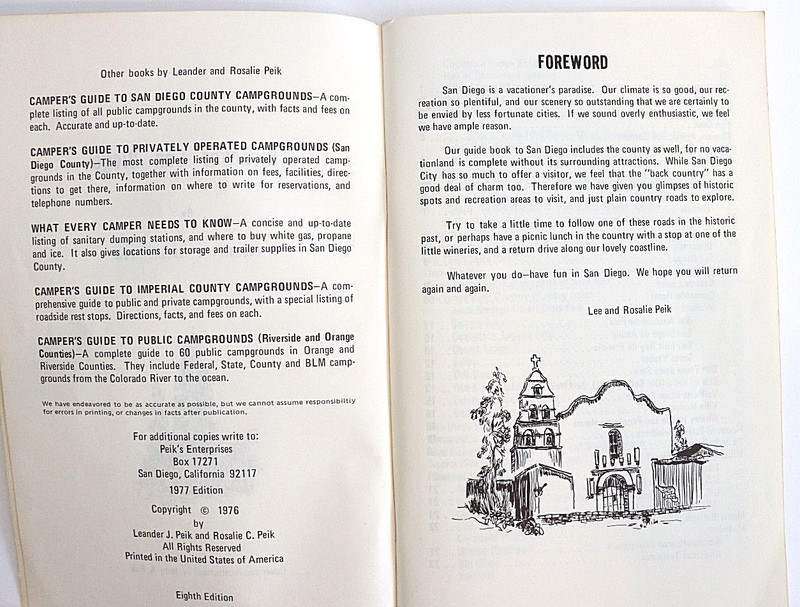 Discover San Diego by Leander and Rosalie Peik 1977 travel adventure old Time gallery
