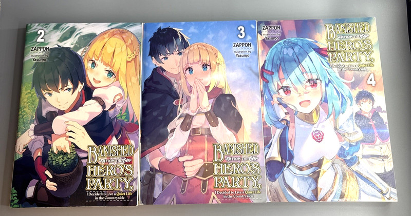 Banished from the Hero’s Party Light Novel Lot Vol 2 3 4 Yen Press Fantasy LN