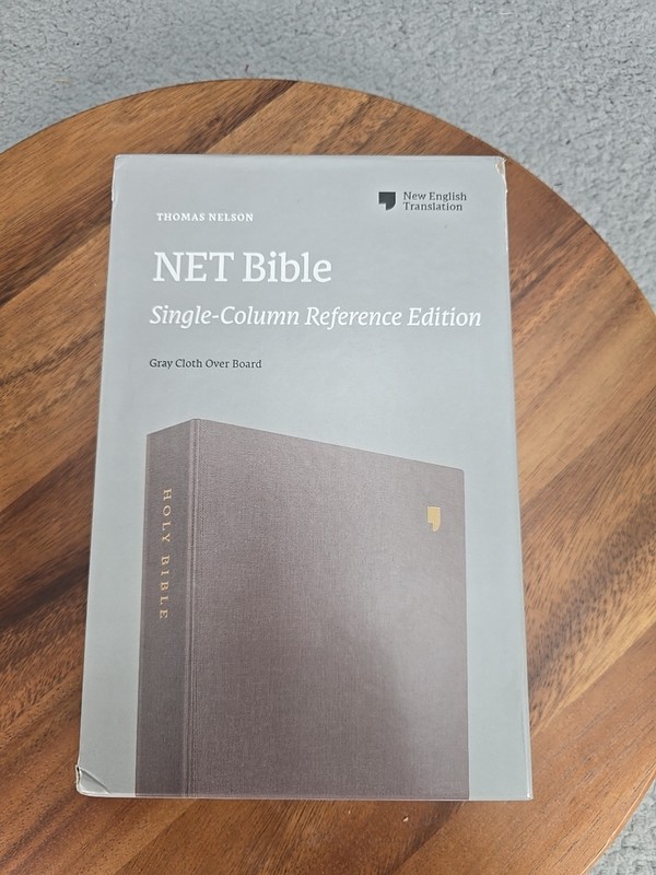 NET Bible – Single Co Reference Edition – Gray Cloth Over Board Damaged Box