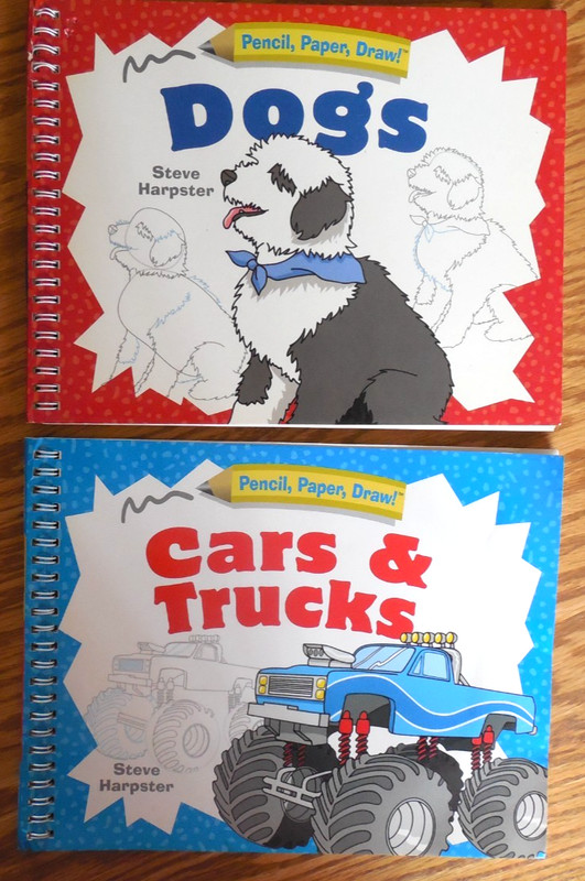 NEW Lot of 2 “Pencil, Paper, Draw!” Books by Steve Harpster: Dogs*Cars & Trucks