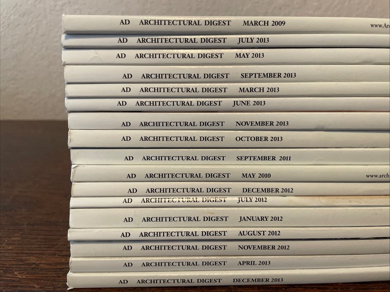 Architectural Digest Lot Of 17 Magazines 2009 2010 2011 2012 2013 Various Mixed gallery