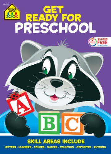 School Zone – Get Ready for Preschool Workbook, Ages 3 to 5, Pre-Rea – VERY GOOD