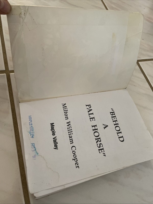 Behold a Pale Horse William Cooper UNREVISED 500p 1st 1991 Protocols of Z NO UPC gallery