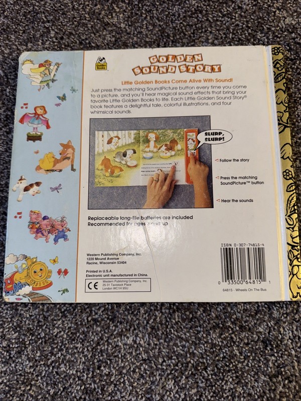 Vintage 1993 “The Wheels on the Bus” (A Golden Sight and Sound Book) Works! gallery